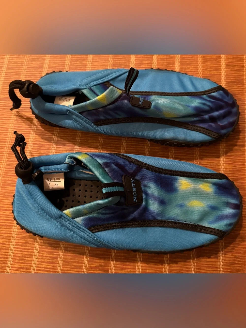 NOR Kids Blue Tie-Dye Water Shoes